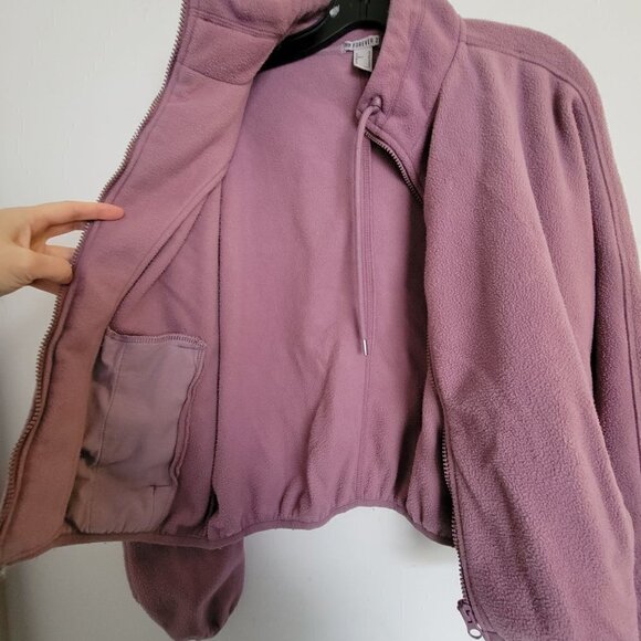 Forever 21 Purple Fleece Full Zipper Drawstring Long Sleeve Cozy Jacket Size XS - Picture 5 of 10